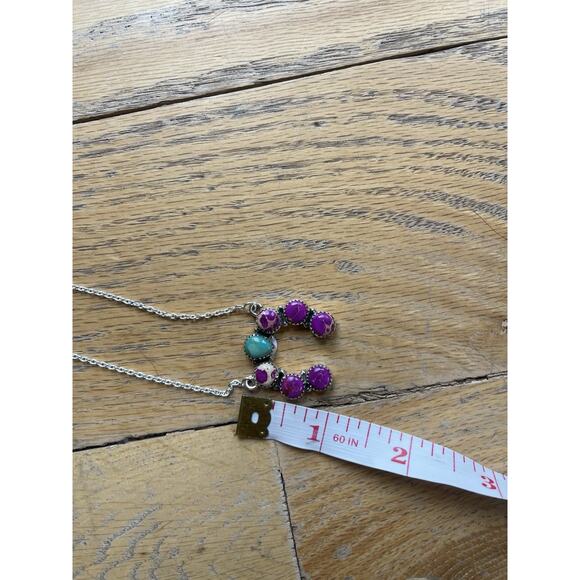 Turquoise Sea Sediment Jasper Naja Necklace Sterling Southwest Squash Blossom - Picture 6 of 9